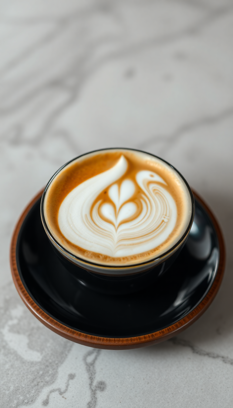 Perfect Latte Art Swan Milk Foam Photorealistic Edition Wallpaper