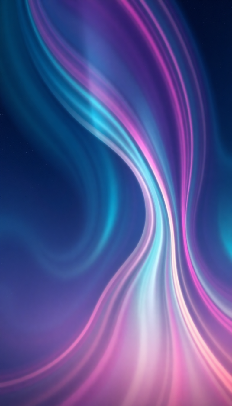 Tranquil Neon Northern Lights Abstracted Wallpaper