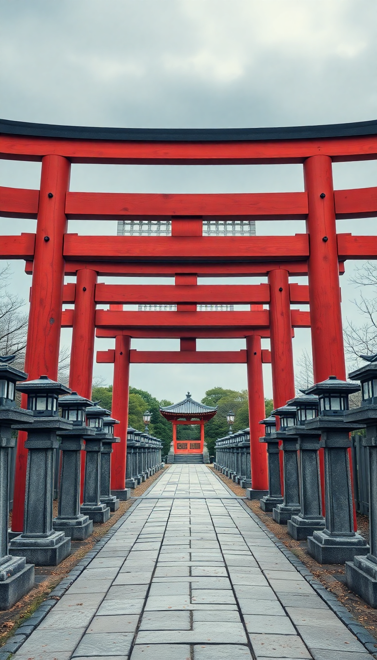 Sonic Temple Gate Torii Path Photorealistic Wallpaper