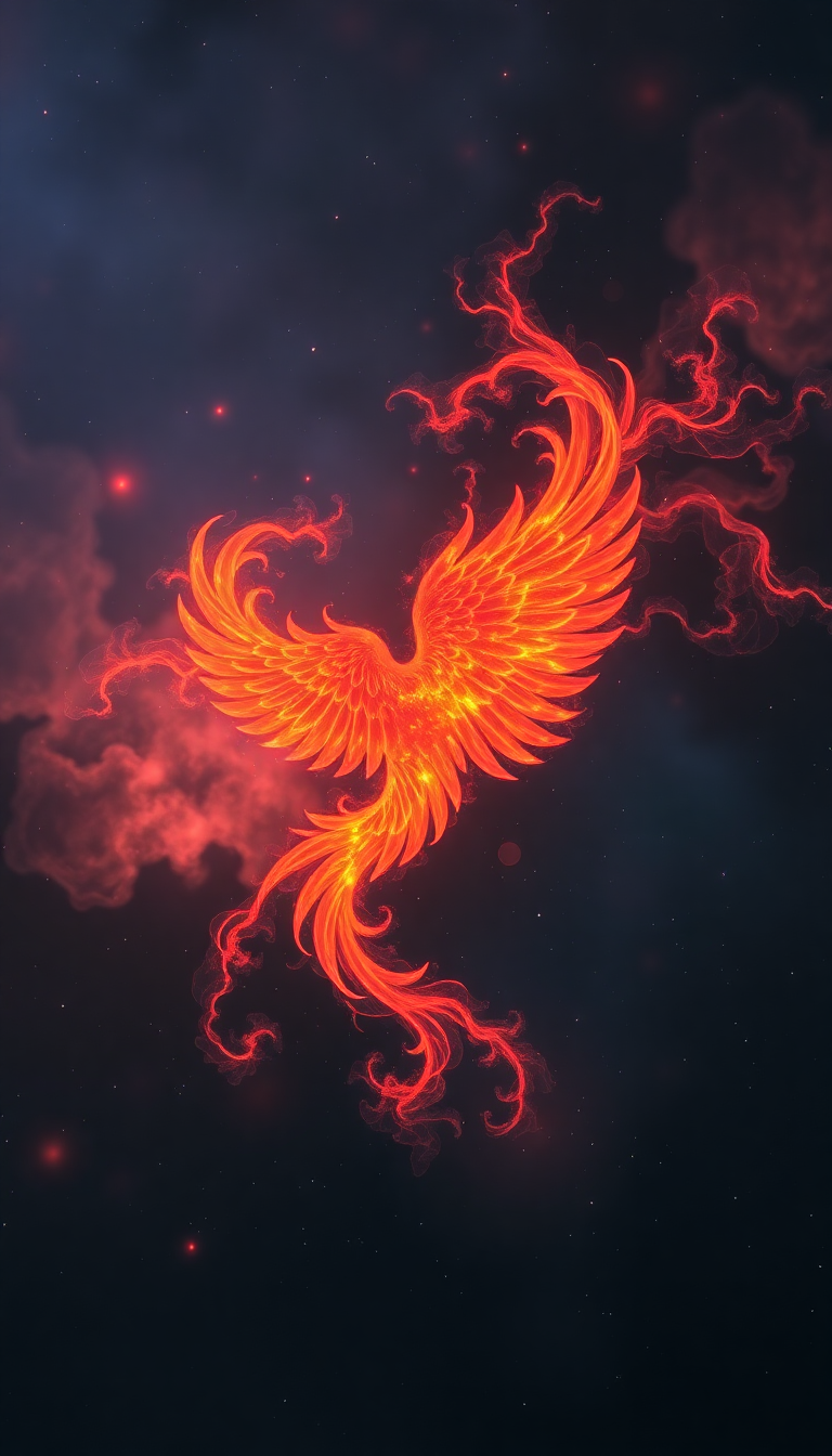 Retro Shaped Like Phoenix Bird Digital art Wallpaper