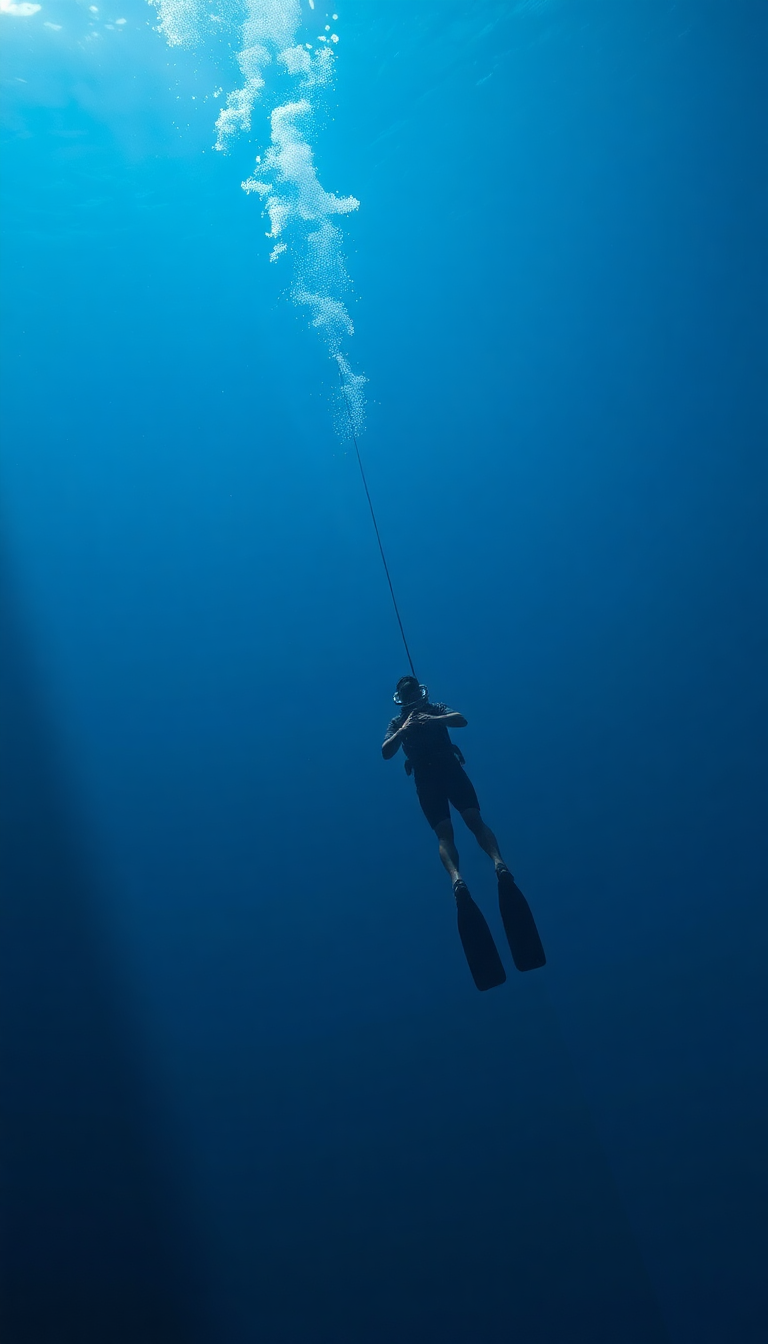Magnificent Gentle Freediver Descending Into Wallpaper