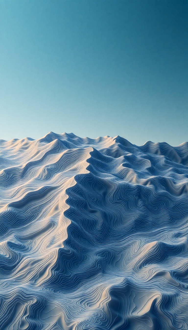 Chromatic Map Terrain Flowing Lines Minimalist Wallpaper