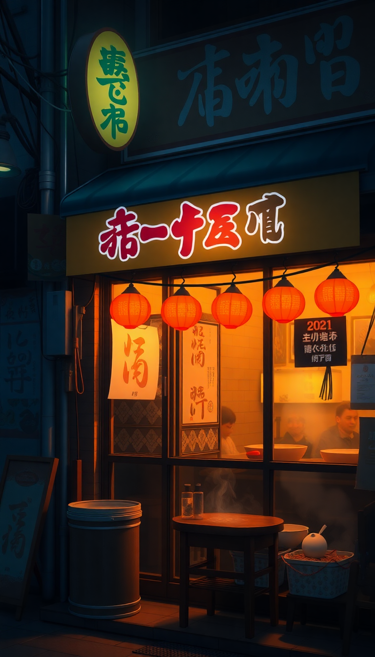 Cozy Ramen Shop Night Steam Warm Anime Exclusive Wallpaper