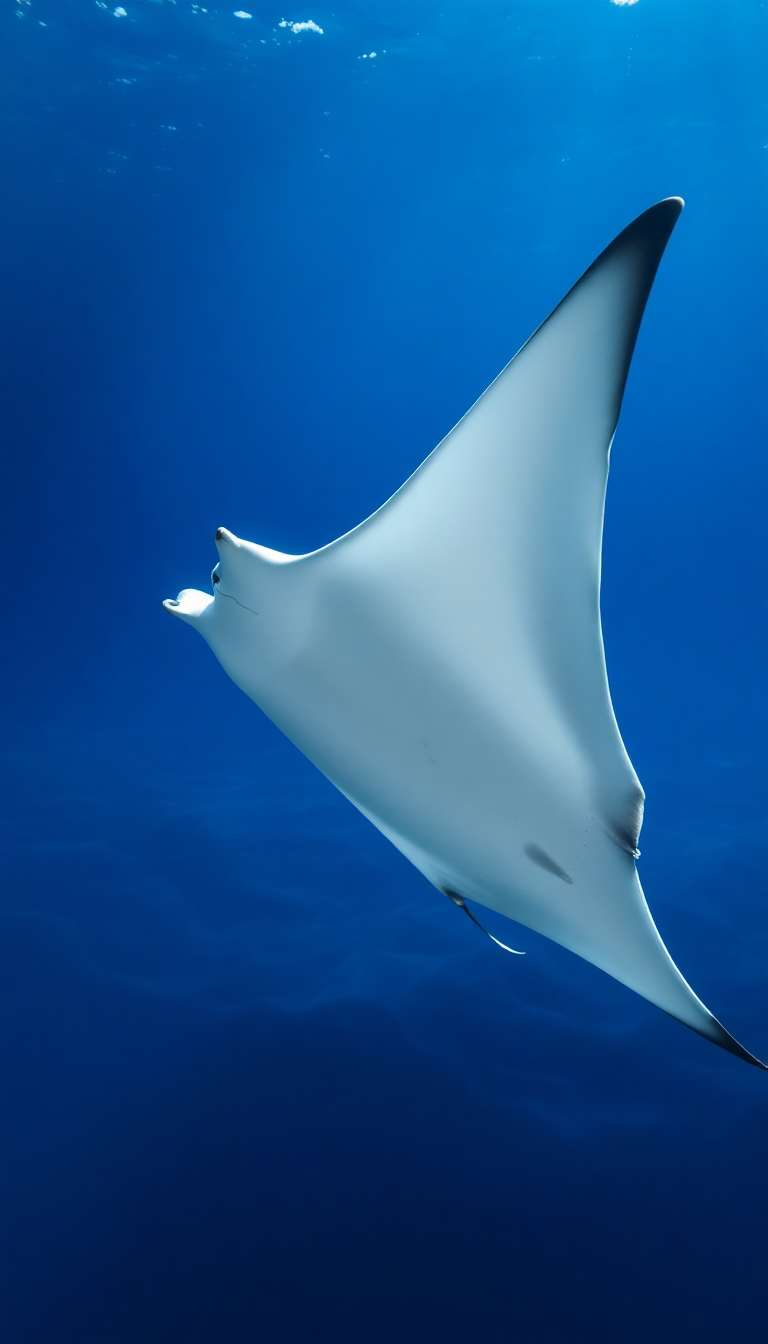 Breathtaking Underwater Graceful Gliding Ray Photorealistic Wallpaper