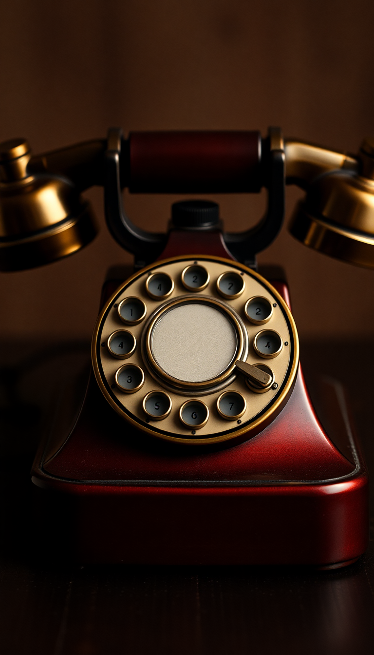 Minimalist Intense Vintage Telephone Rotary Wallpaper