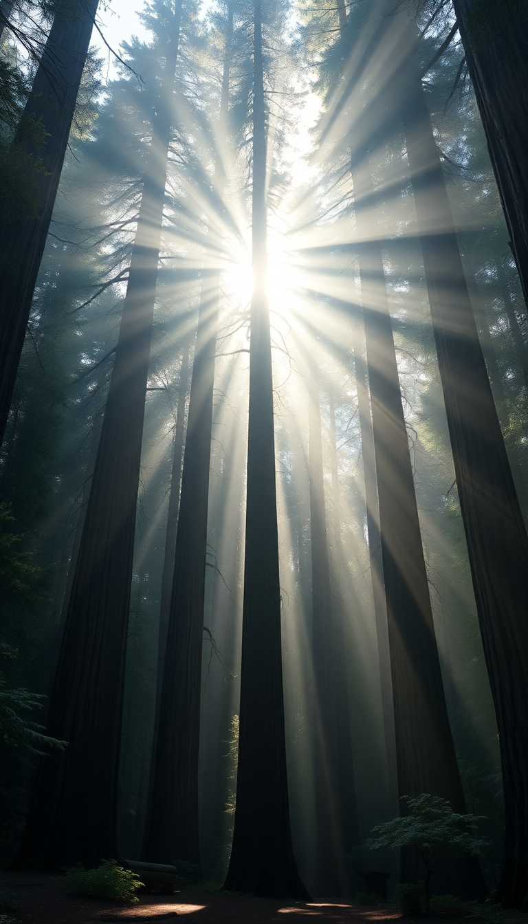 Giant Redwood Trees Metallic HD Wallpaper