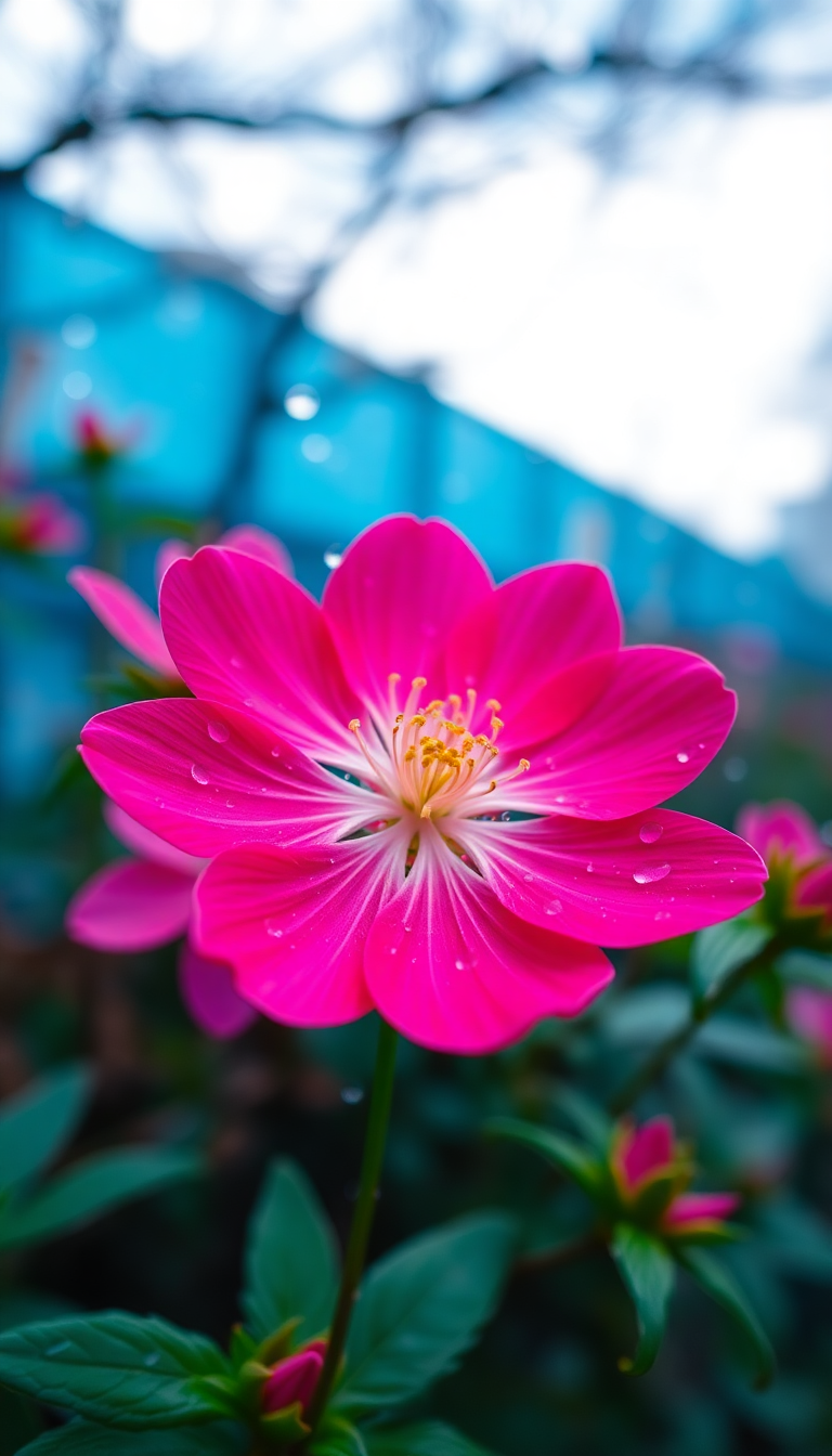 Nature Enchanting Spring Rain Flower Wallpaper