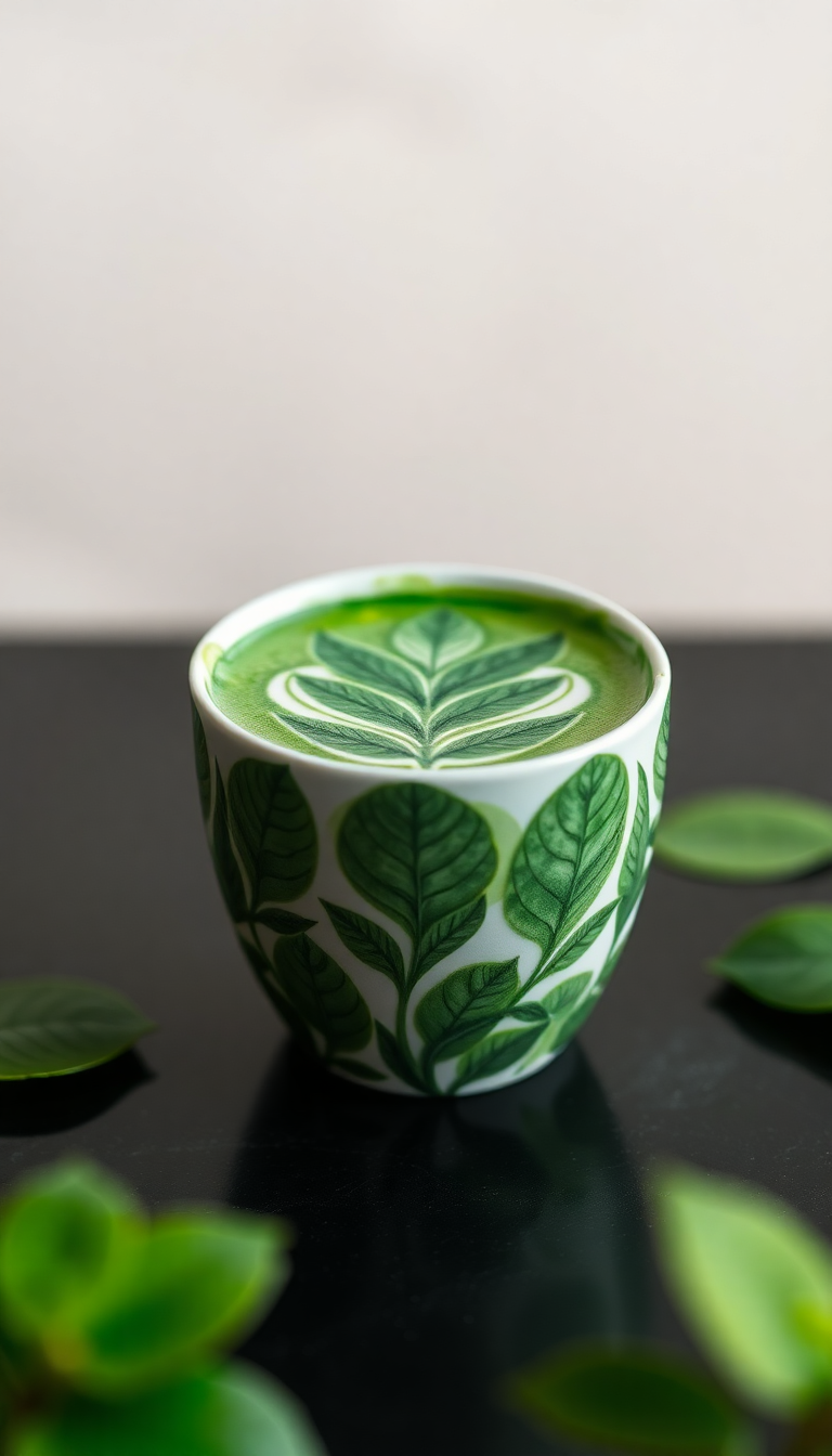 Primal Art Leaf Pattern Ceramic Cup Wallpaper
