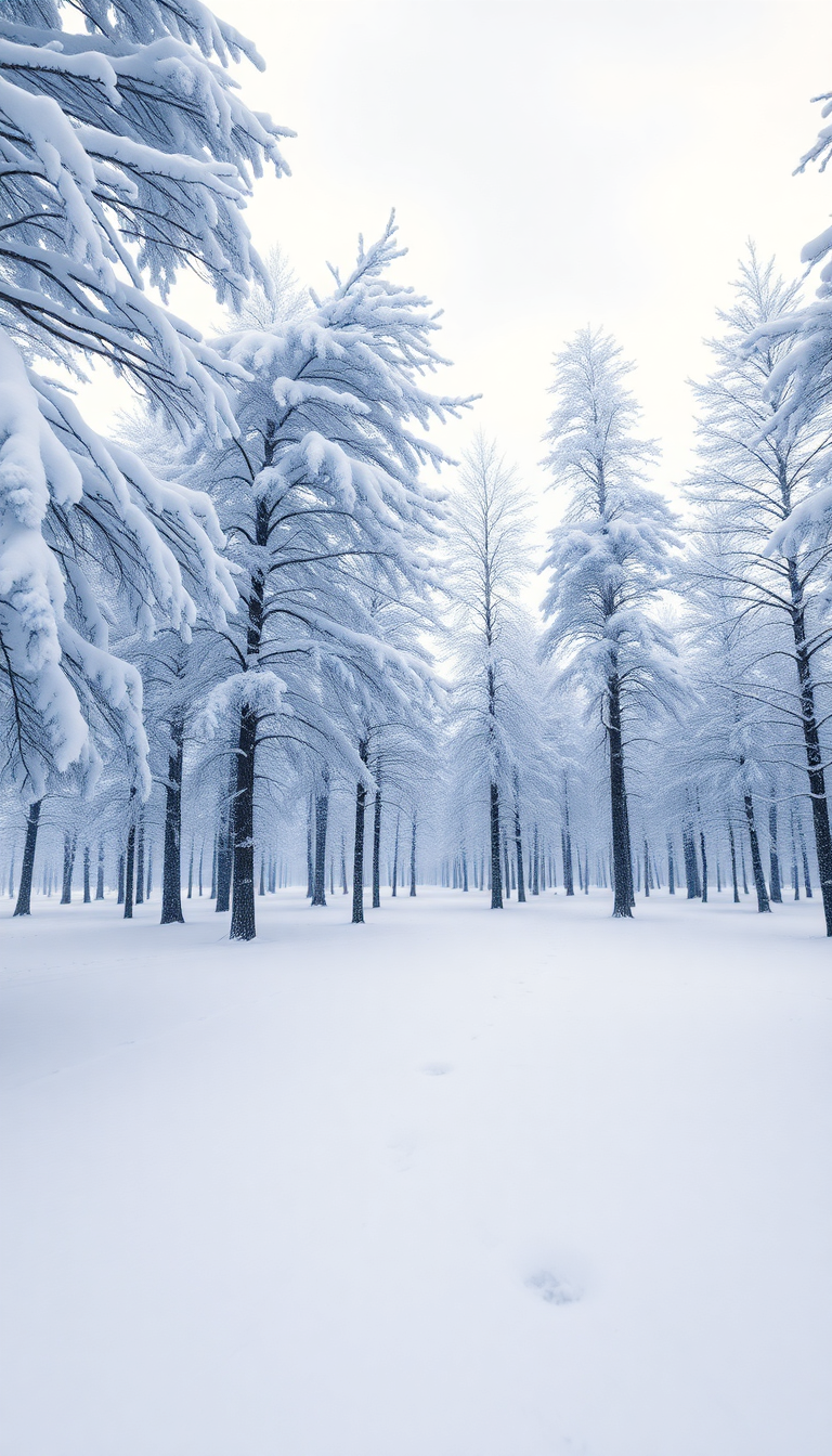 Frozen Blizzard Snow Wind Trees Bending Wallpaper