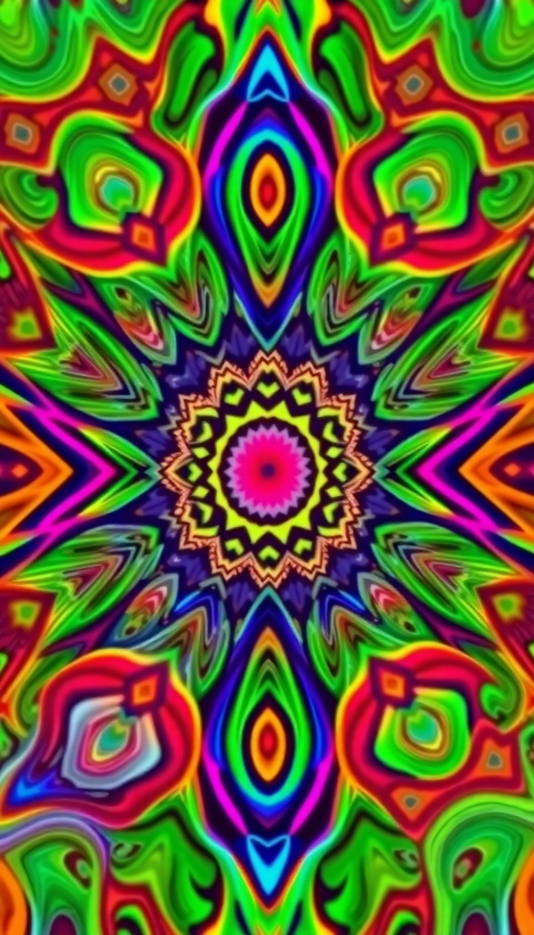 Digital art Lunar 60s Pattern Colorful Wallpaper