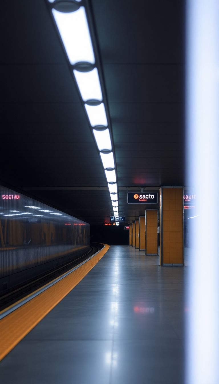 Fierce Fluorescent 3am Station Subway Aesthetic Wallpaper