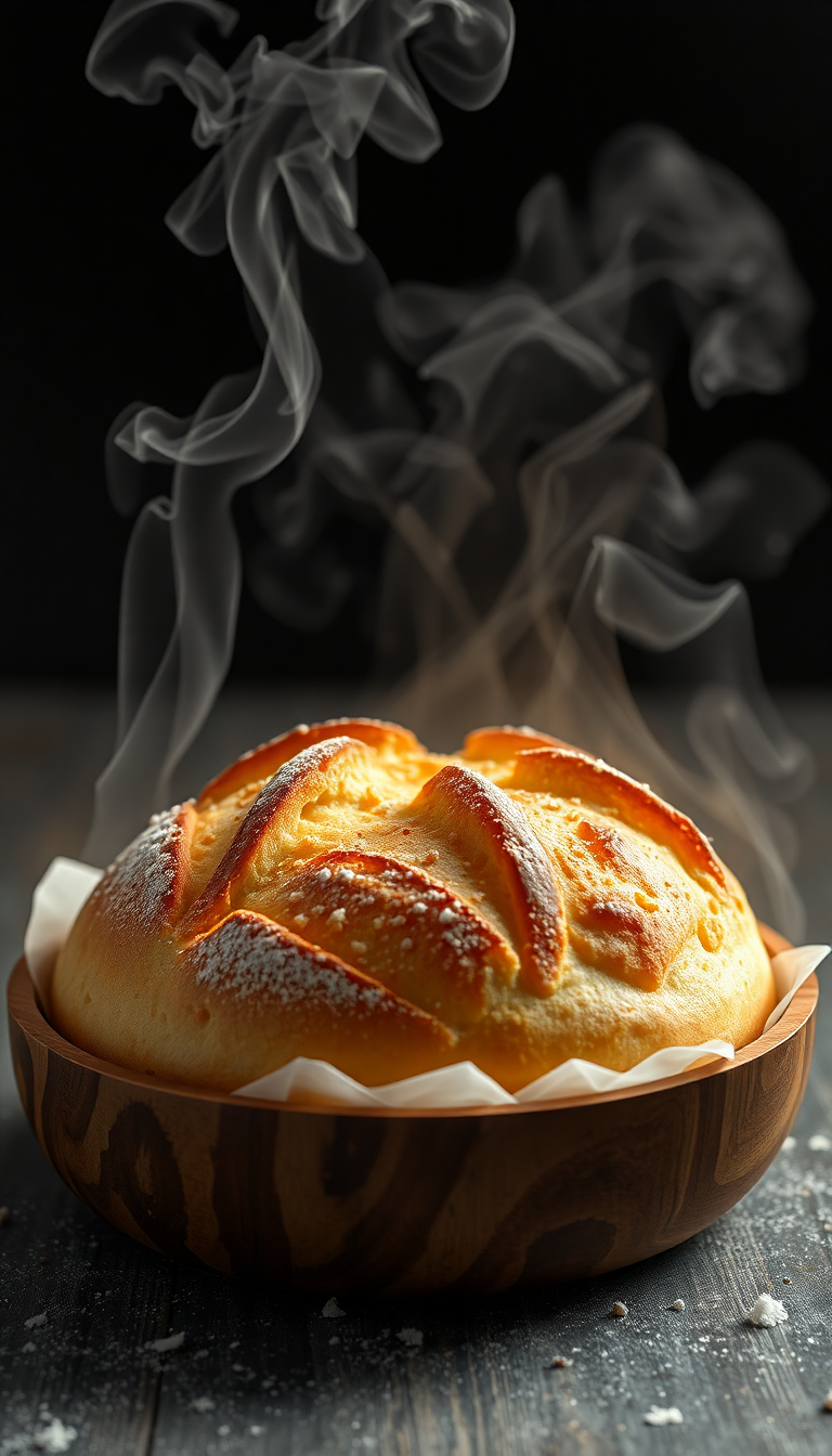 Organic Fresh Baked Steam Rising Photorealistic Wallpaper