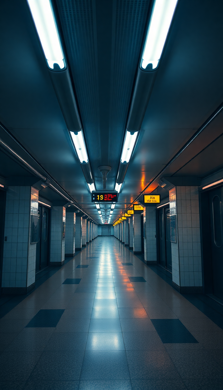 Empty Subway Station Holographic HD Wallpaper