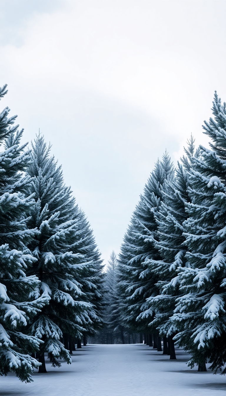 Beautiful Winter Snow Trees Photorealistic Wallpaper
