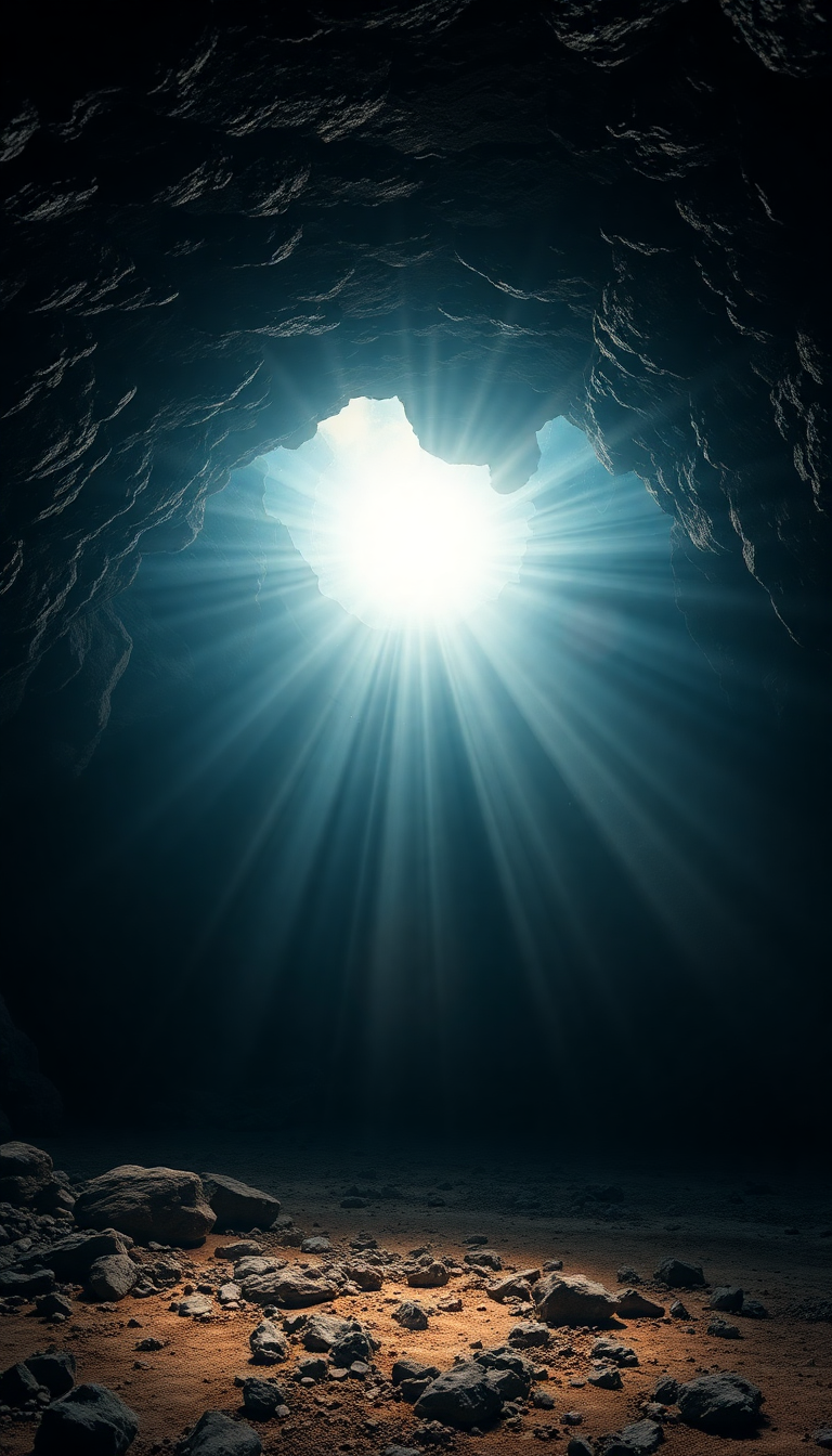 Desert Solar Underwater Cave Entrance Wallpaper