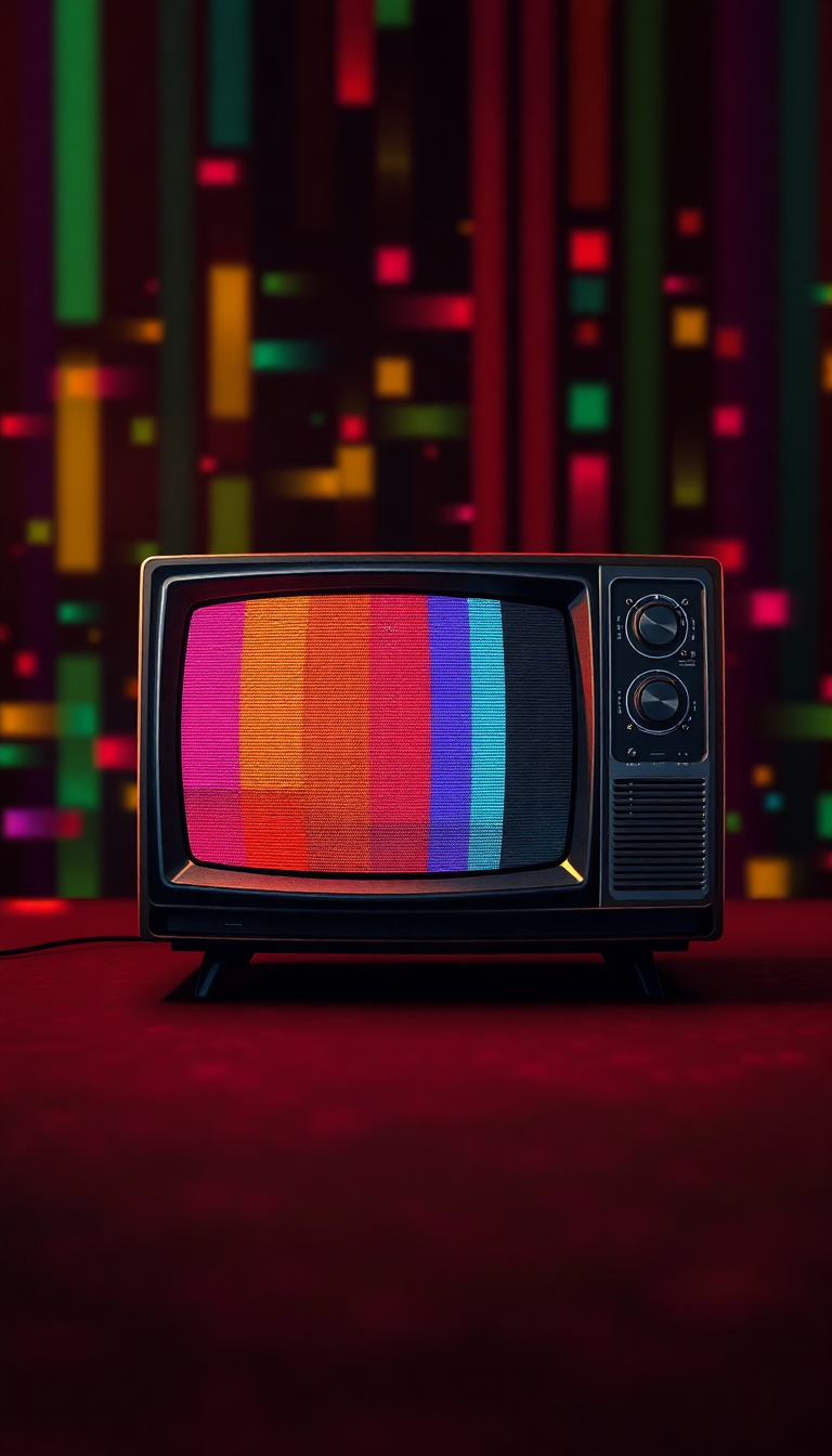 Digital art Vintage Television Static Colorful Wallpaper