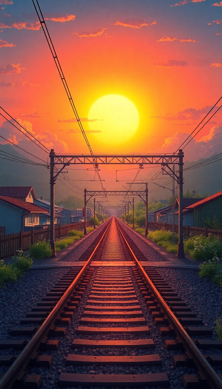 Japan Sunset Anime Scenery Anime HD Wallpaper