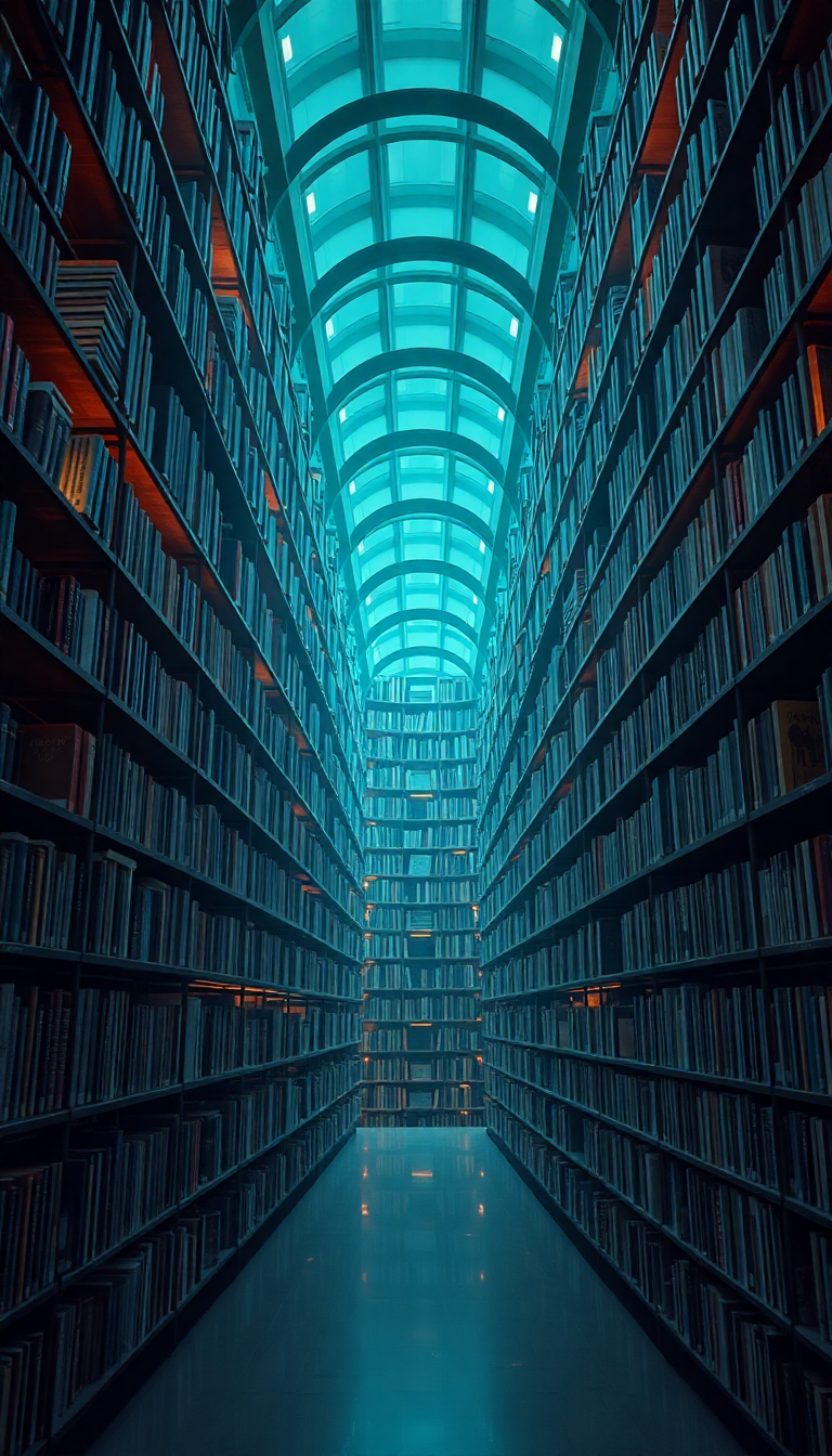 Hazy Books Architecture Impossible Library Digital art Wallpaper