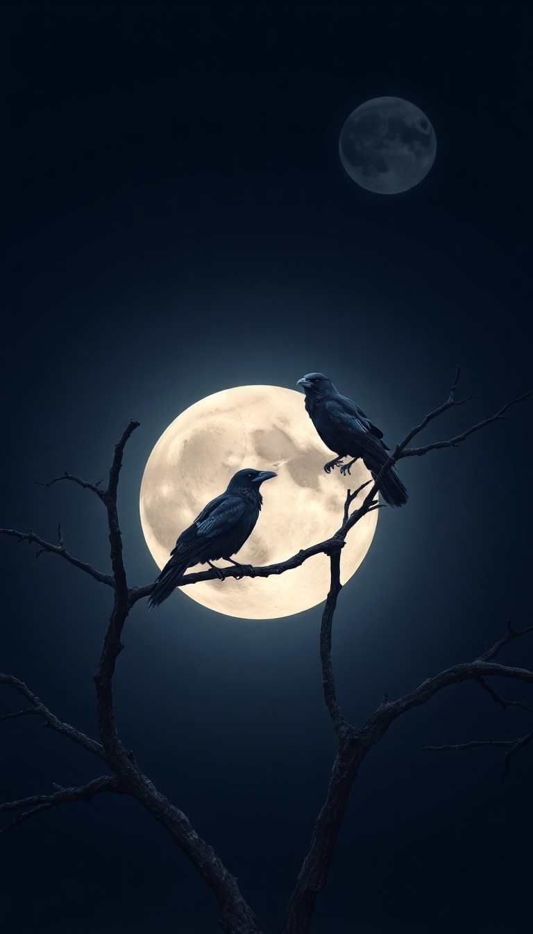 Dark Captivating Ravens On Dead Wallpaper