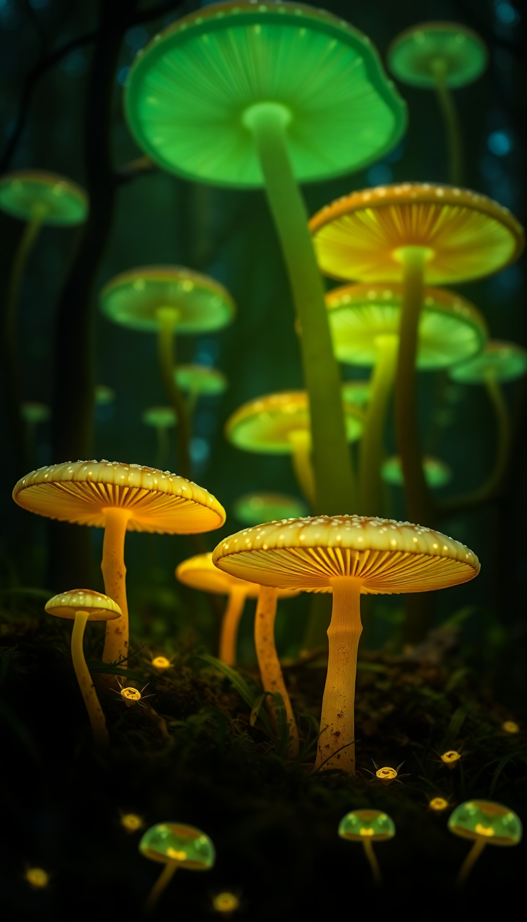 Photorealistic Vintage Mushroom Forest At Wallpaper