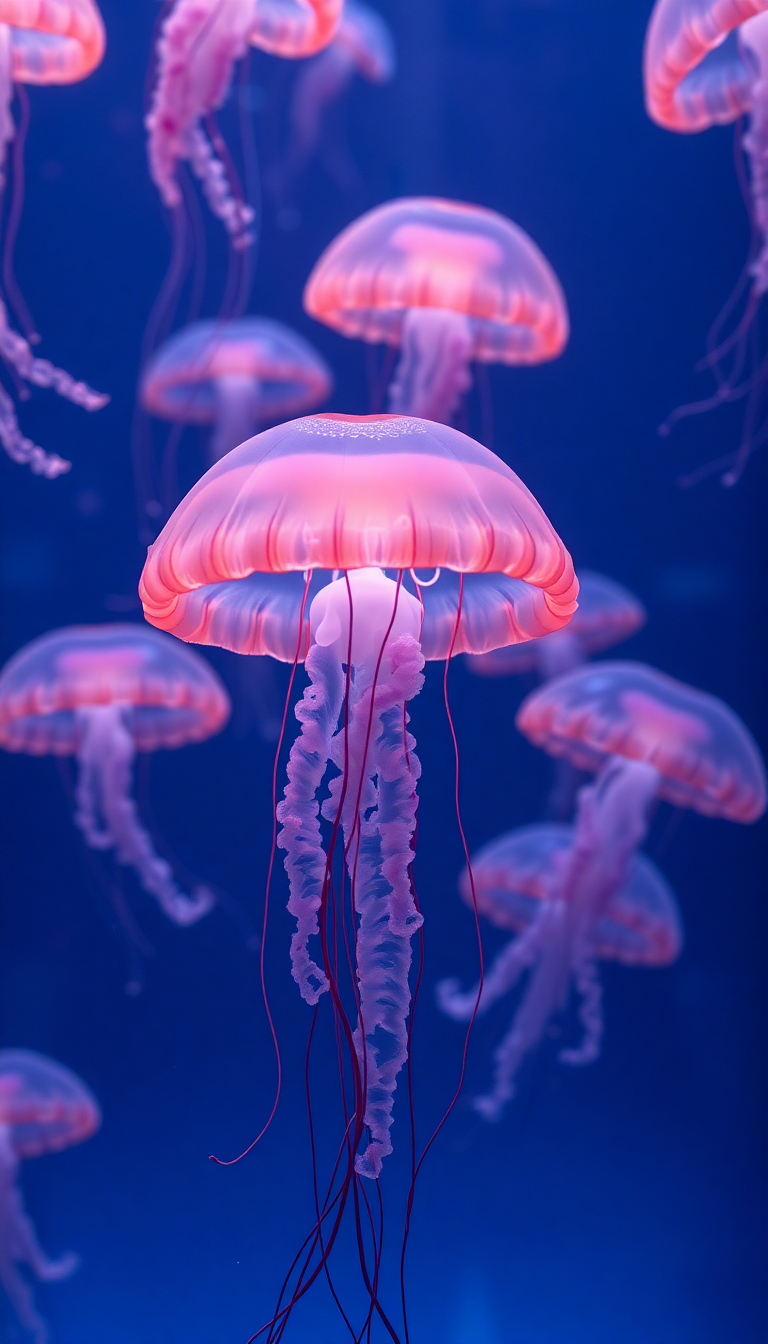 Photorealistic Ethereal Of Jellyfish Pulsing Wallpaper
