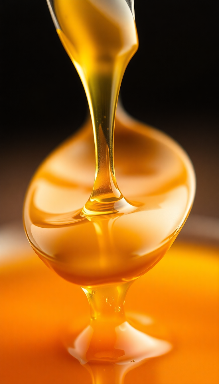 Moody Dripping From Spoon Golden Photorealistic Wallpaper