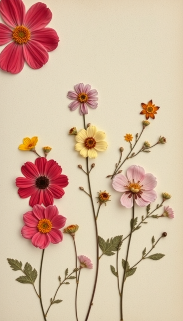 Glossy Flowers In Journal Vintage Aesthetic Wallpaper
