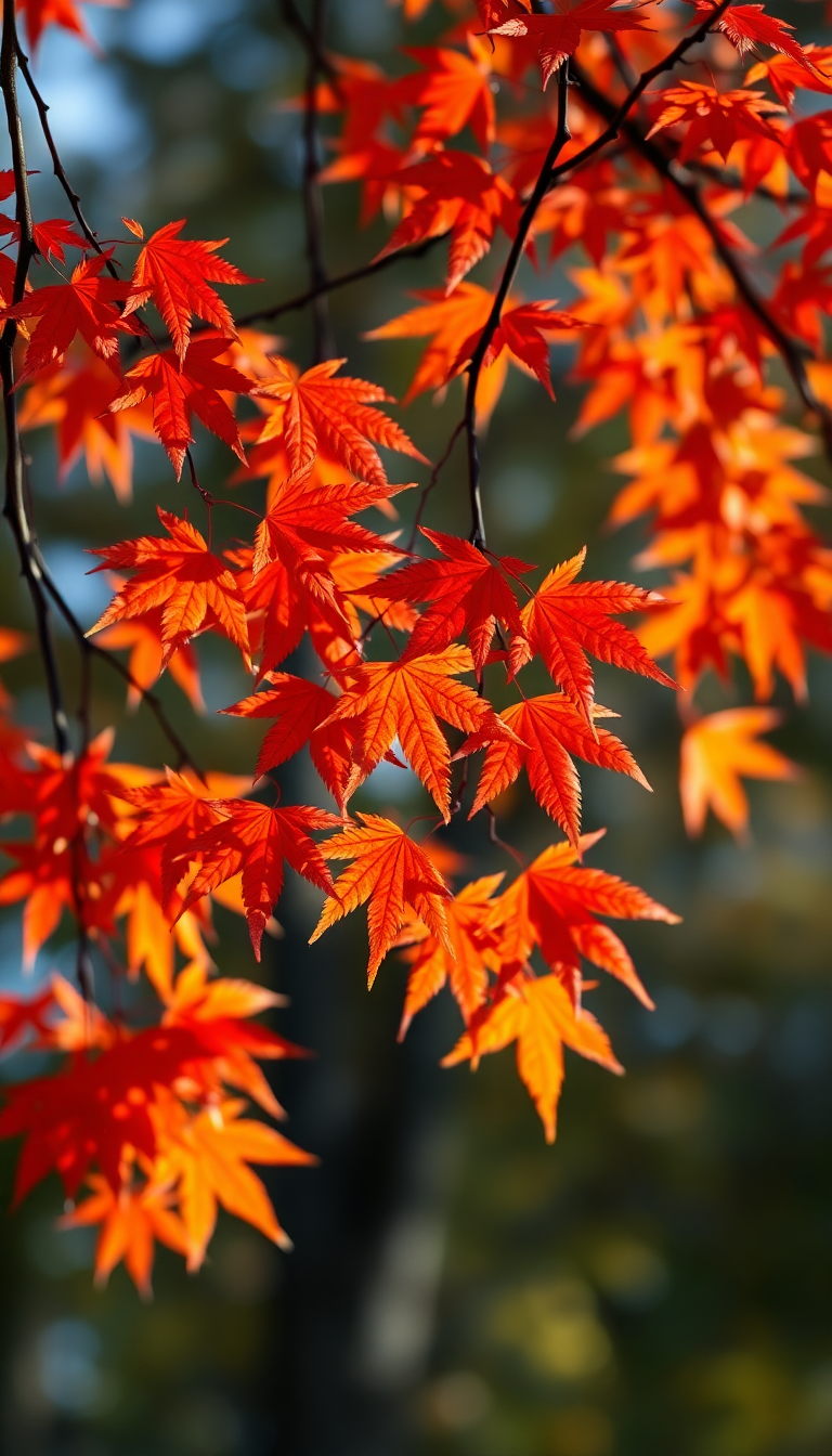 Warm Glowing Autumn Leaves Falling Wallpaper