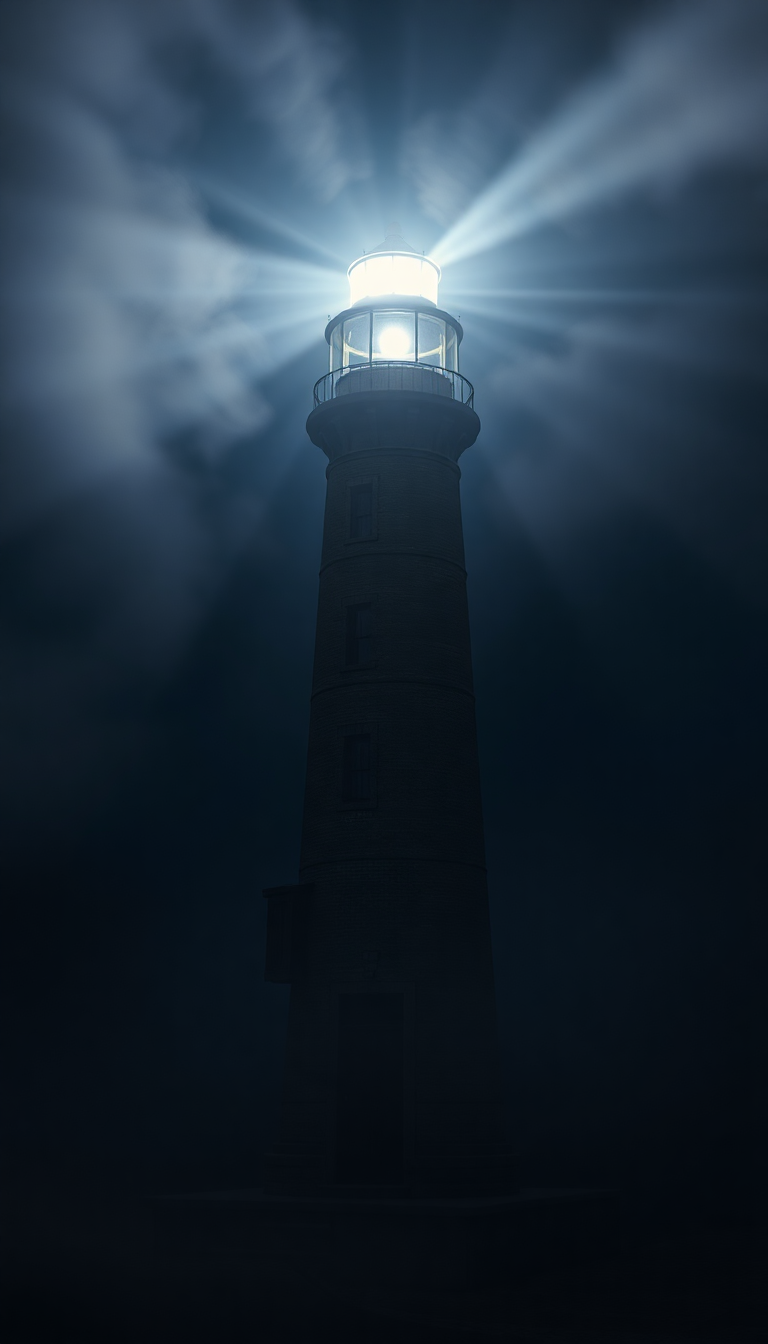 Ornate Through Cutting Beam Lighthouse Photorealistic Wallpaper