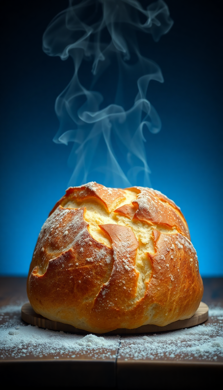Bread Fresh Baked Steam Rising Artisan Photorealistic Edition Wallpaper