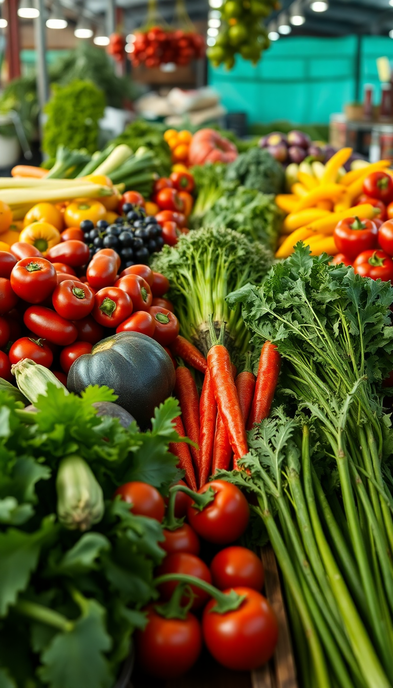 Hazy Dreamy Farmers Market Produce Wallpaper