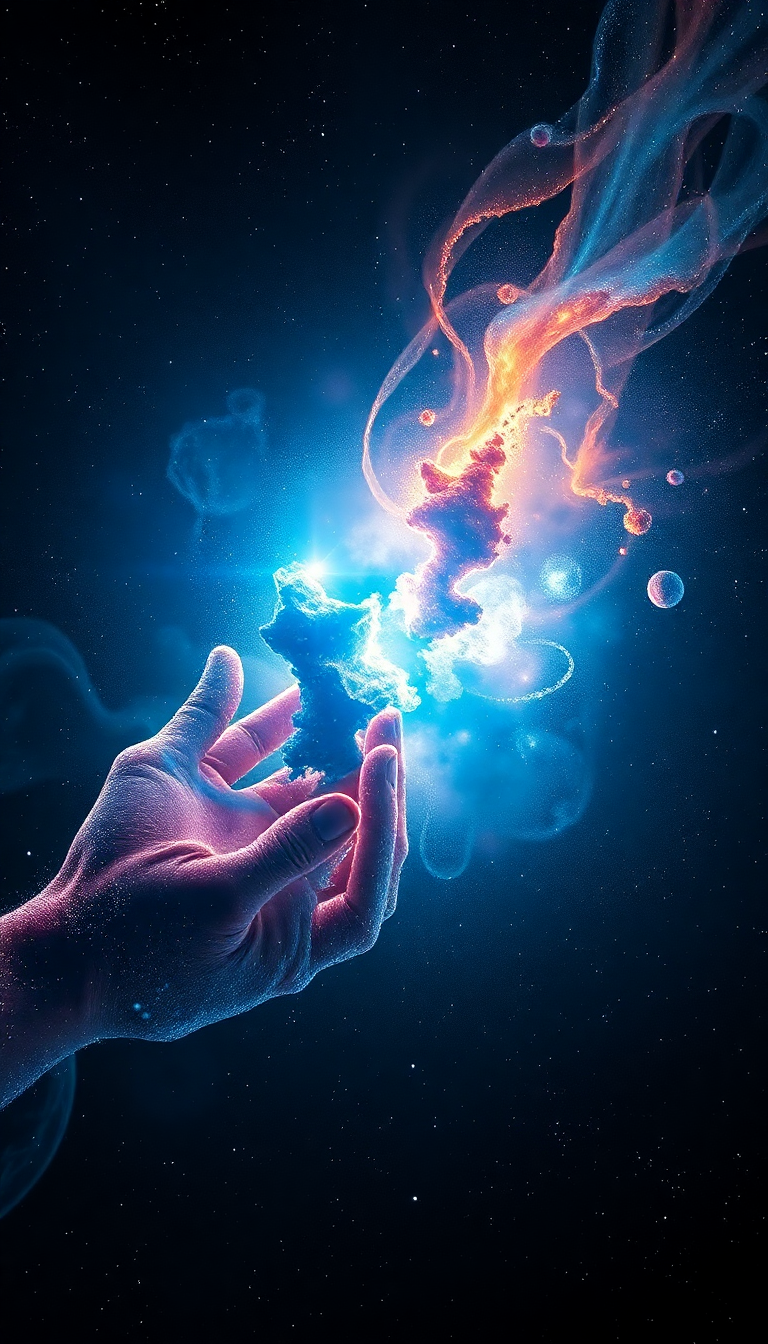 Colliding Galaxies Creating New Stars Cosmic Digital art HD Wallpaper