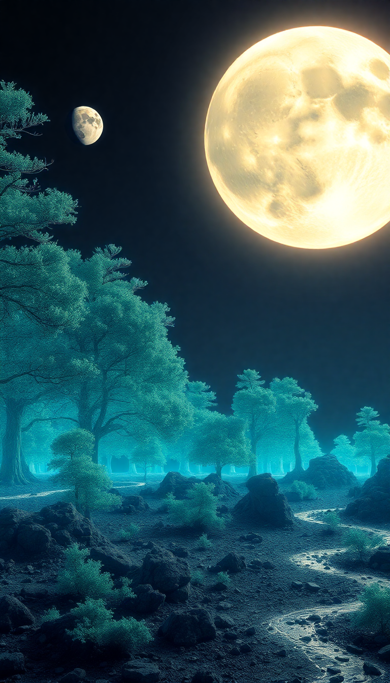 Pure Coastal Bioluminescent Alien Forest Wallpaper