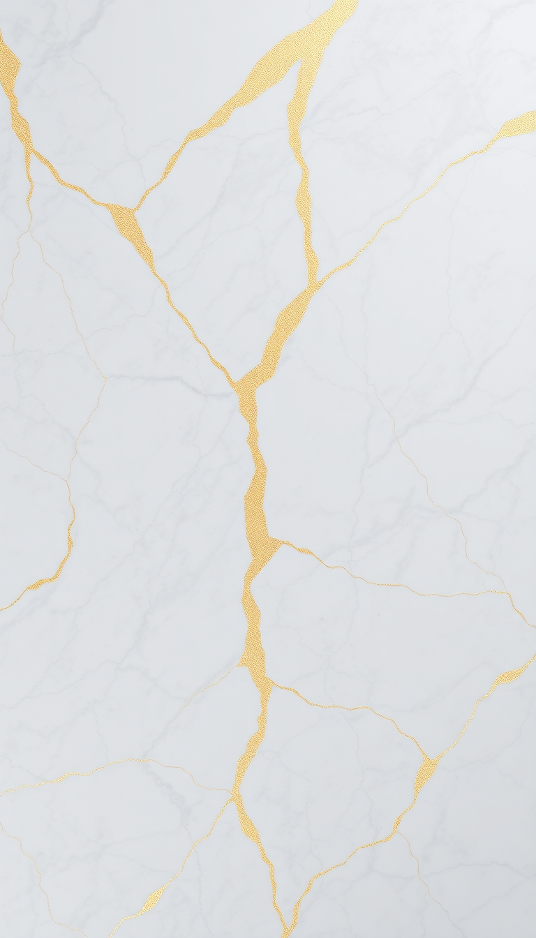 Intense Veins Gold White Texture Photorealistic Wallpaper