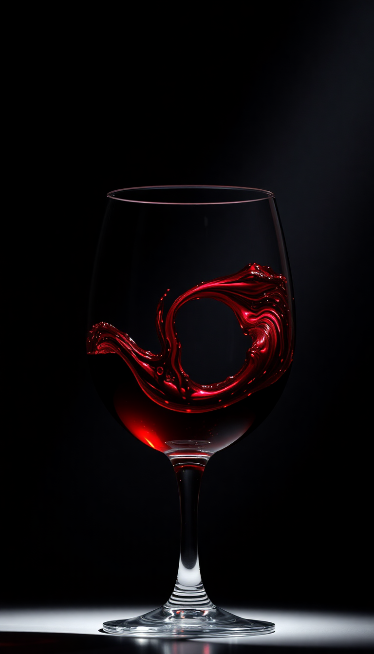 Wine Glass Swirl Burgundy Liquid Photorealistic Wallpaper
