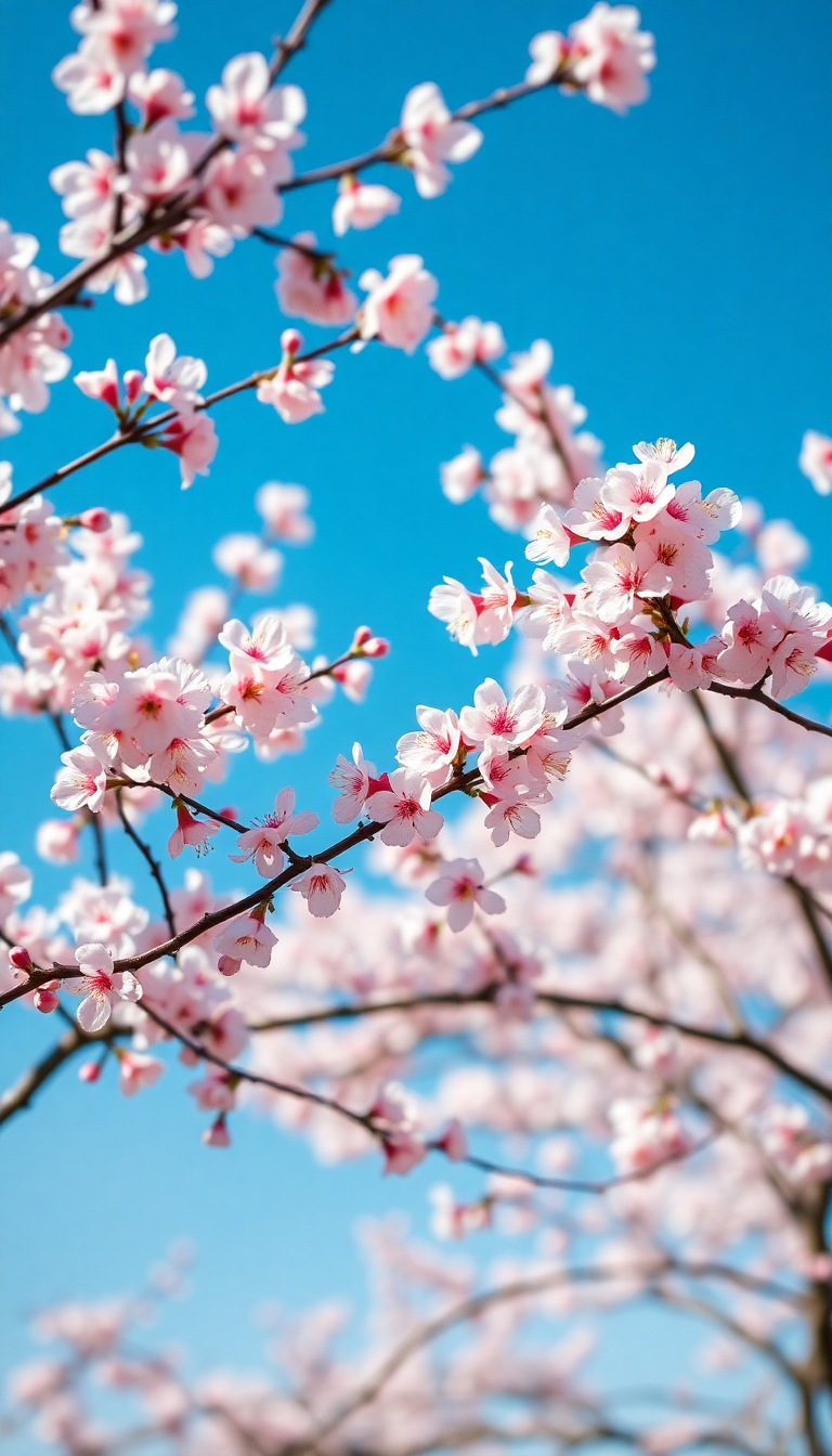 Spring Cherry Blossoms Japan Peak Photorealistic Wallpaper