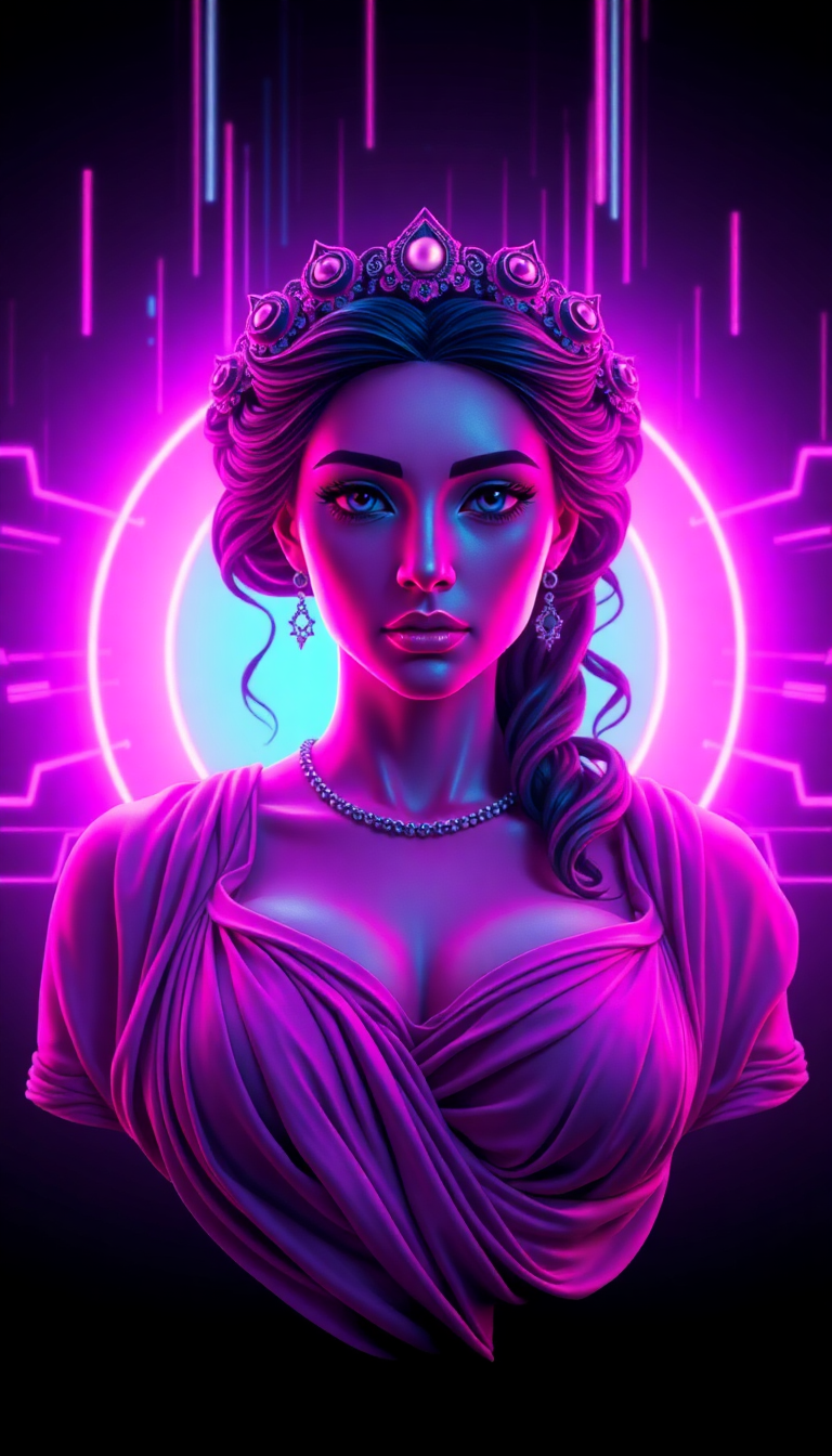 Vaporwave Roman Bust Glitch Aesthetic Digital art Wallpaper