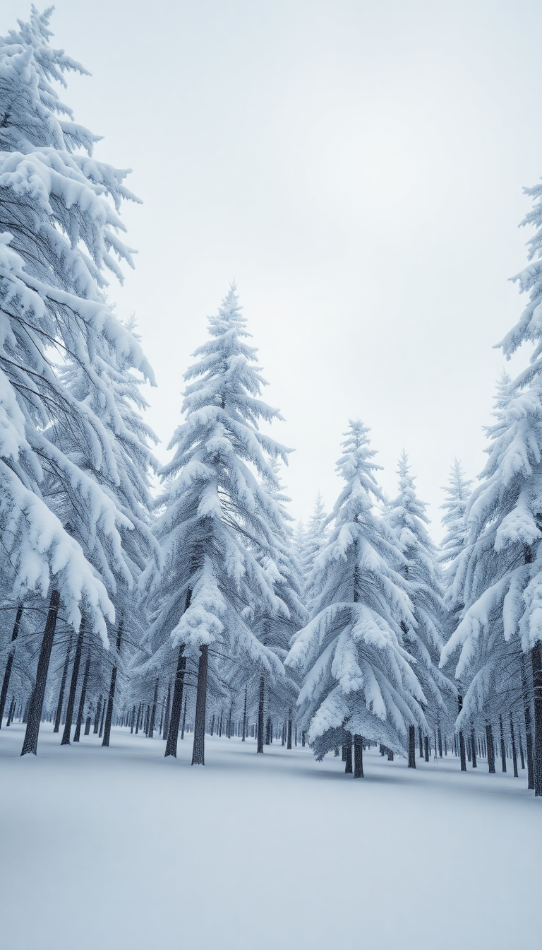 Blizzard Snow Wind Trees Bending Photorealistic Wallpaper