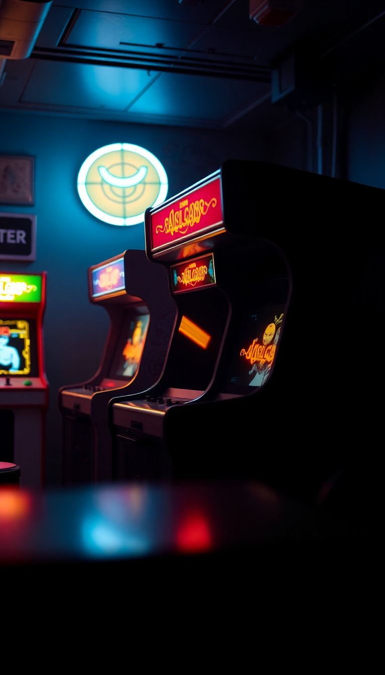 Western Sleek Old Arcade Machines Wallpaper