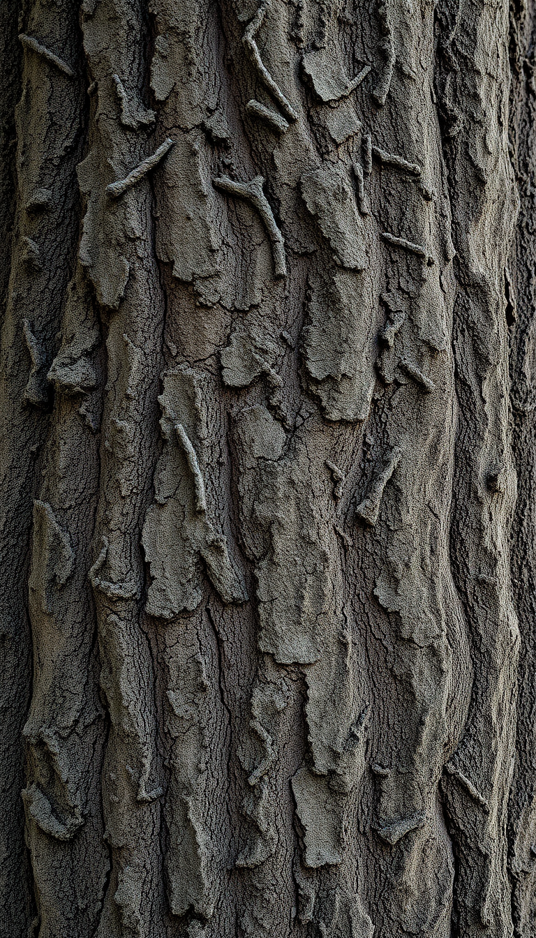 Misty Tree Bark Texture Macro Lines Wallpaper