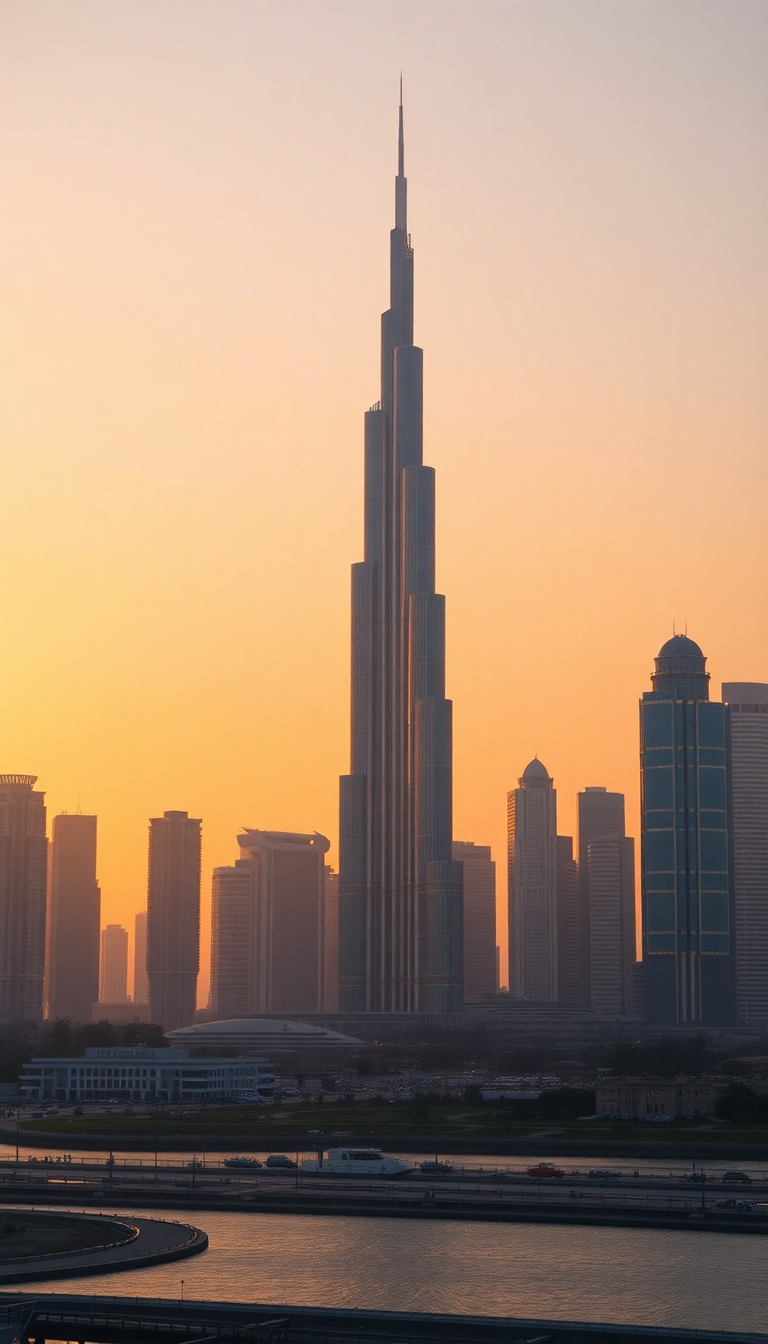 Dubai Skyline Futuristic Fluid HD Wallpaper
