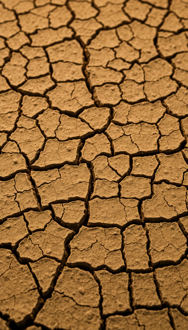 Metallic Earth Drought Pattern Texture Photorealistic Wallpaper