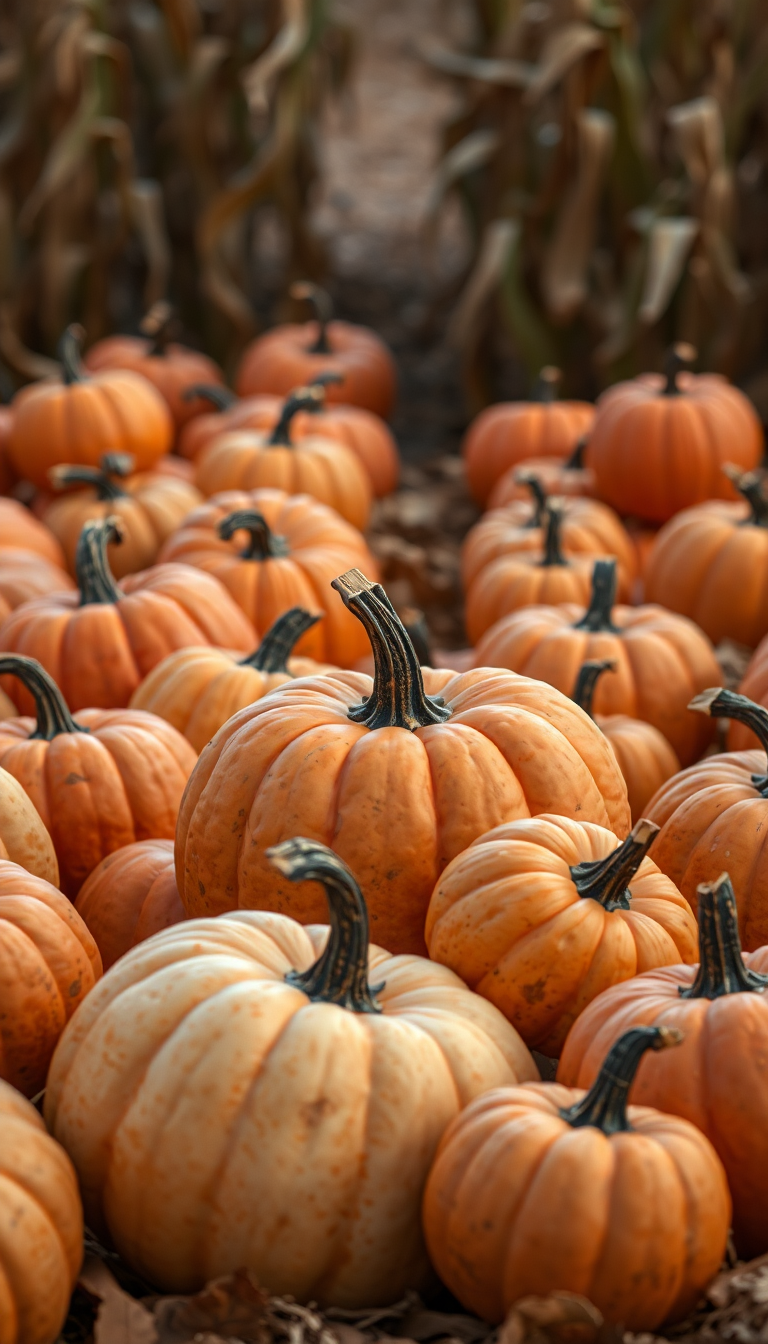 Classic Harvest Pumpkins Corn Farm Rustic Wallpaper