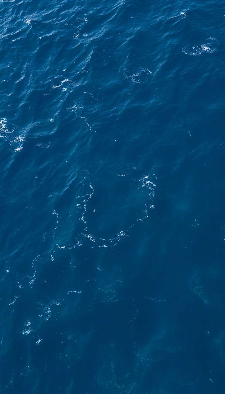 Gentle Ocean Aerial Pattern Blue Photorealistic Wallpaper