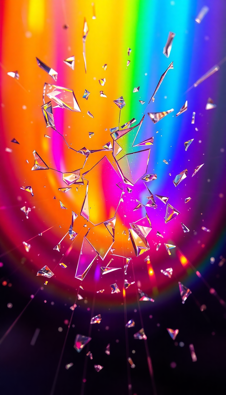 Rich Shattered Prism Rainbow Digital art Wallpaper