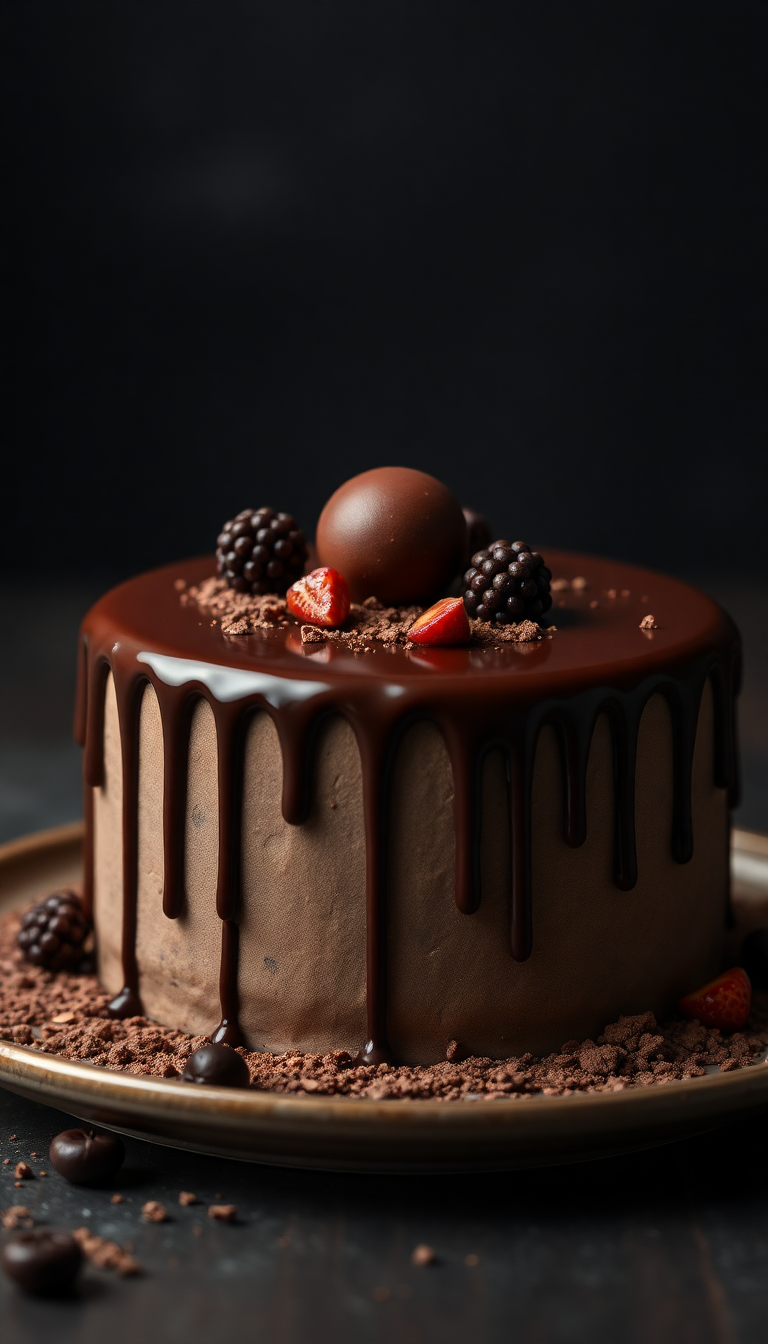 Stunning Drip Cake Decadent Dessert Photorealistic Wallpaper