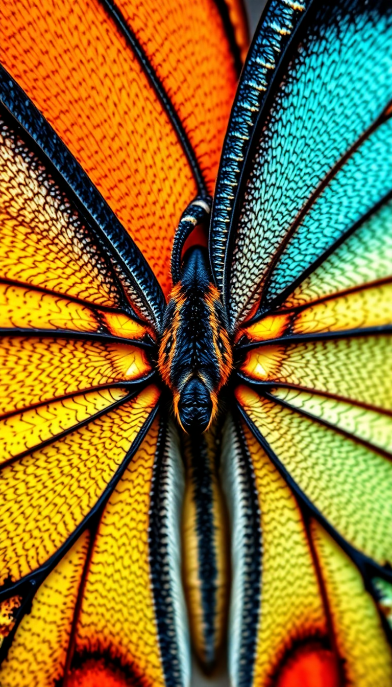 Butterfly Wing Macro Scales Colorful Photorealistic Wallpaper