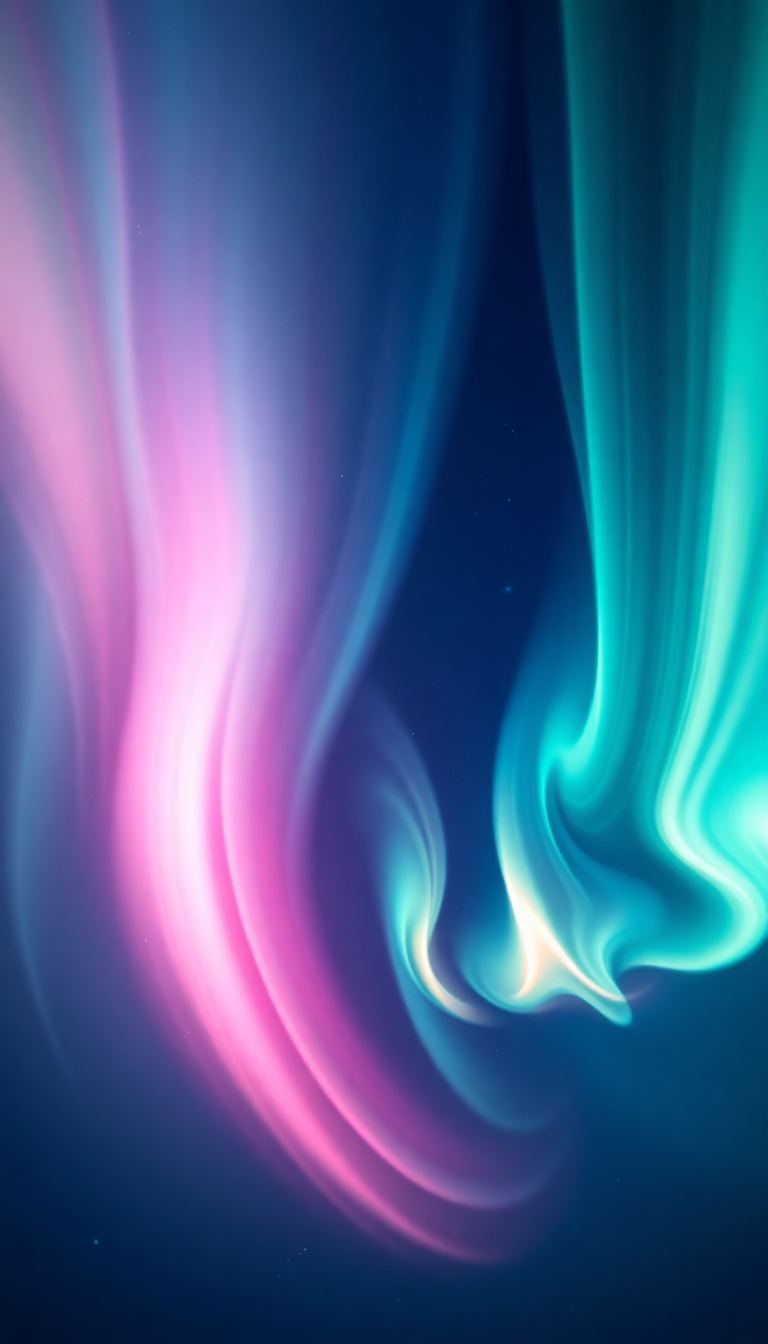 Northern Lights Abstracted Flowing Ribbons Digital art Wallpaper