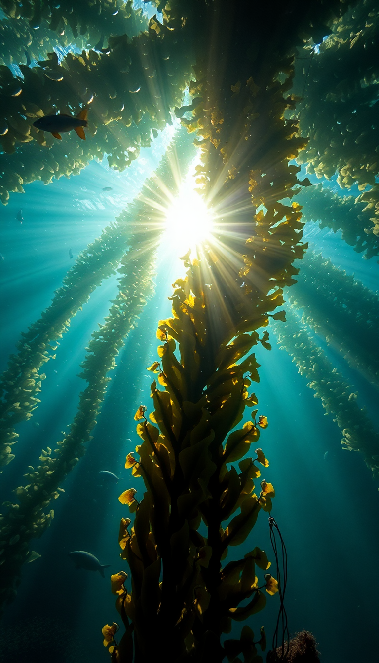 Underwater Kelp Forest Soft HD Wallpaper