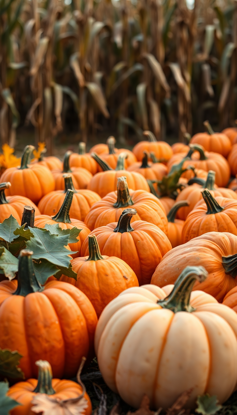Autumn Harvest Pumpkins Forest HD Wallpaper